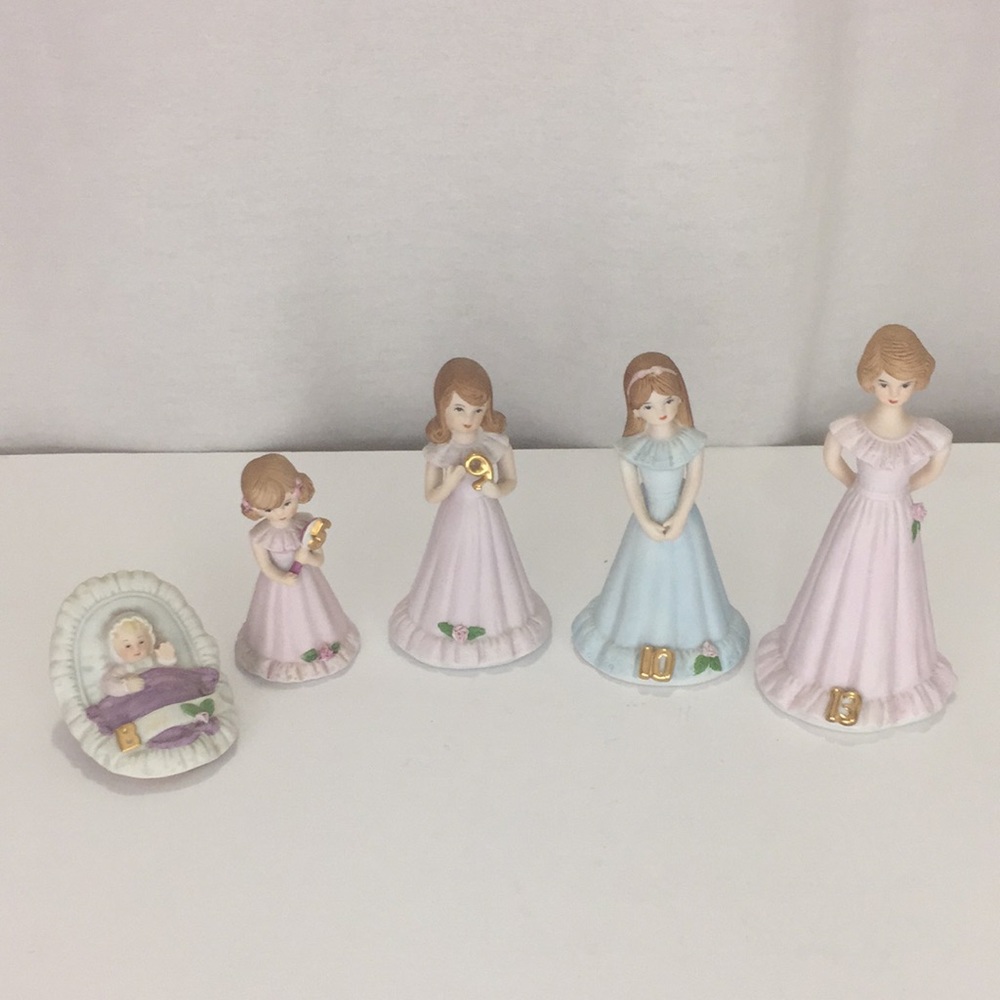 Enesco Vintage 1982 Infant 1983 Growing Up Birthday Girls
